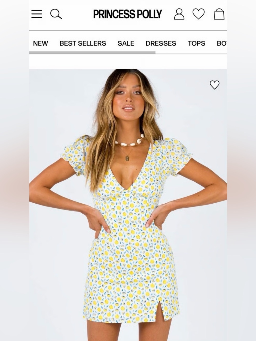 Princess Polly Kasey Lemon Drop Mini Dress